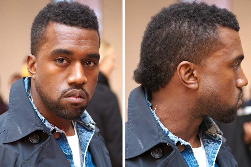 Kanye West with that Horrible Haircut. From the L.A. Times